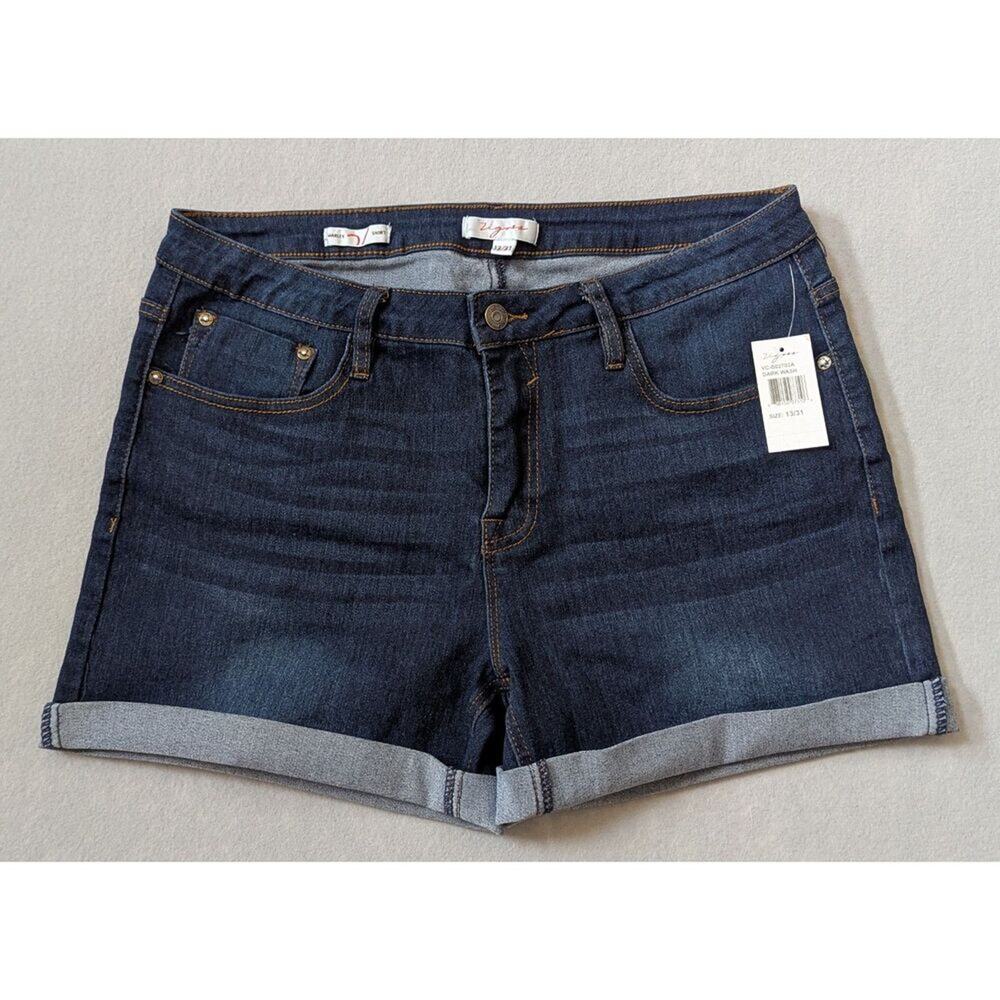 NWT Vigoss Marley Mid Rise Roll Cuff Denim Shorts Size 13/31